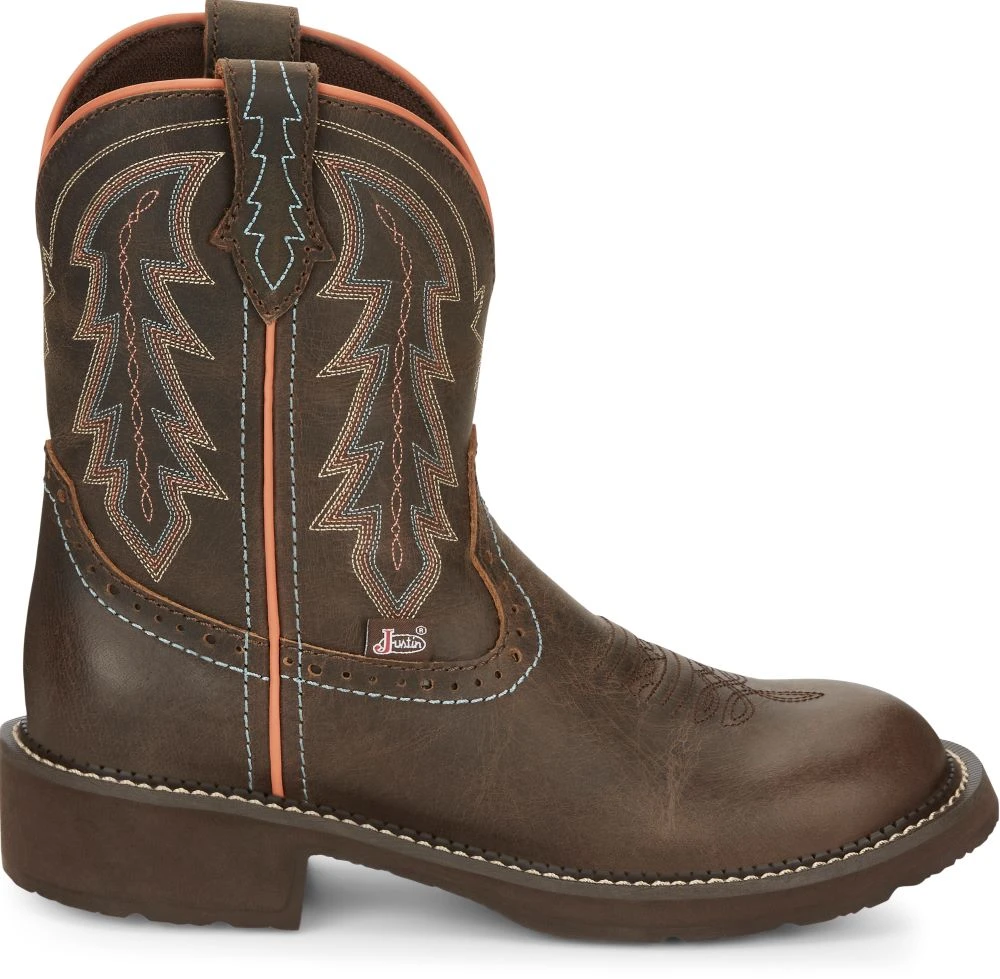 'Justin' Women's 8" Lyla Western Round Toe - Brown 1 'Justin' Women's 8" Lyla Western Round Toe - Brown