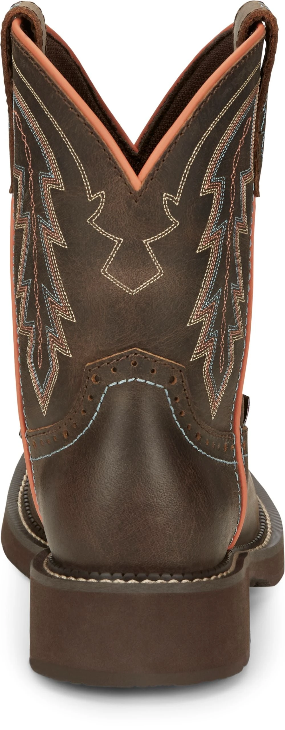 'Justin' Women's 8" Lyla Western Round Toe - Brown 5 'Justin' Women's 8" Lyla Western Round Toe - Brown - Image 5