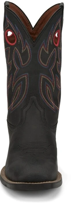 'Justin' Men's 11" Stampede Bowline Western Square Toe - Shadow Black -Travs Outfitter Store JST 008 SE7525