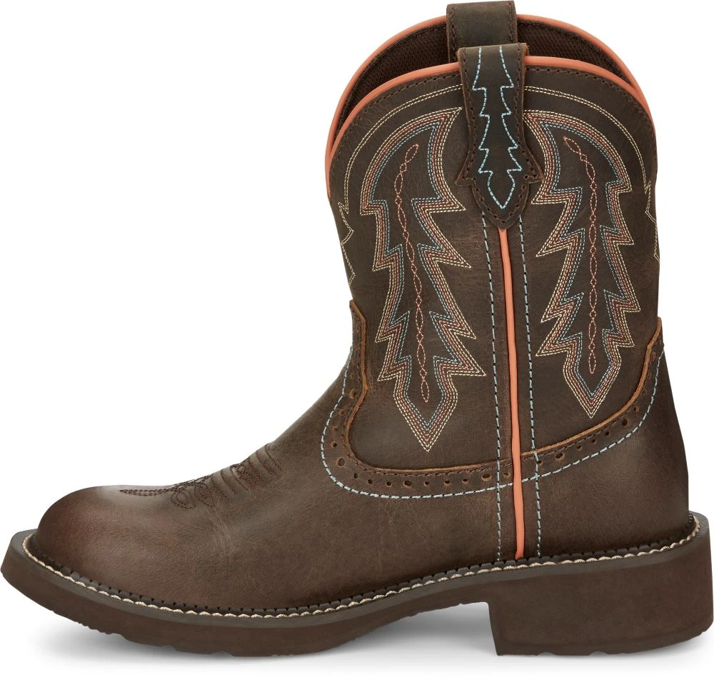 'Justin' Women's 8" Lyla Western Round Toe - Brown 6 'Justin' Women's 8" Lyla Western Round Toe - Brown - Image 6