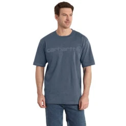'Carhartt' Men's Heavyweight Logo T-Shirt - Bluestone
