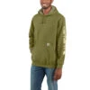 'Carhartt' Men's Midweight Sleeve Logo Hoodie - True Olive Heather