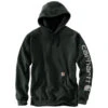 'Carhartt' Men's Midweight Sleeve Logo Hoodie - Black