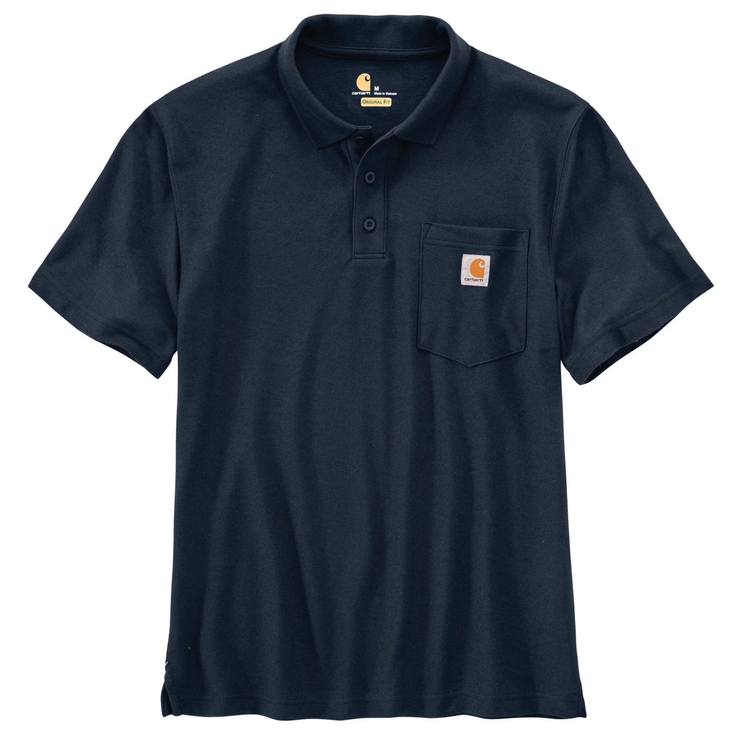 'Carhartt' Men's Loose Fit Midweight Short Sleeve Contractor Pocket Polo - Navy 1 'Carhartt' Men's Loose Fit Midweight Short Sleeve Contractor Pocket Polo - Navy