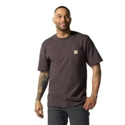 'Carhartt' Men's Loose Fit Heavyweight Pocket T-Shirt - Dark Sepia Heather