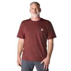 'Carhartt' Men's Loose Fit Heavyweight Pocket T-Shirt - Dark Spice Red