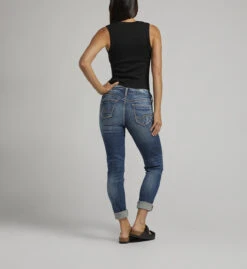 'Silver Jeans' Women's Girlfriend Mid Rise Skinny Leg Jeans - Indigo -Travs Outfitter Store L27137SJL388 IND E2