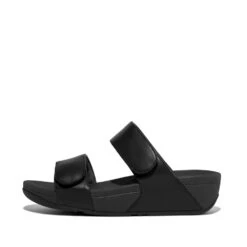 'FitFlop' Women's Lulu Adjustable Leather Slides - All Black -Travs Outfitter Store LULU ADJ LEATHER SLIDE BLACK FV6 090