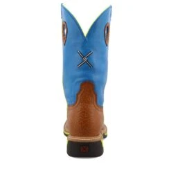 'Twisted X' Men's 12" Western Work Steel Toe - Brown / Neon Blue -Travs Outfitter Store MLCS012.04 4800X4800 R