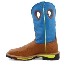 'Twisted X' Men's 12" Western Work Steel Toe - Brown / Neon Blue -Travs Outfitter Store MLCS012.06 4800X4800 R