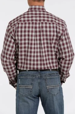 'Cinch' Men's Plaid Button Down - Purple -Travs Outfitter Store MTW1105350 3