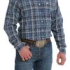 'Cinch' Men's Plaid Classic Fit Button Down - Navy