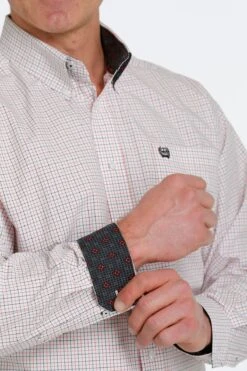 'Cinch' Men's Plaid Classic Fit Button Down - White -Travs Outfitter Store MTW1105549 3