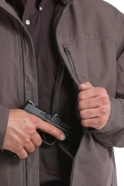 'Cinch' Men's Concealed Carry Canvas Twill Jacket - Stone