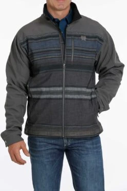 'Cinch' Men's Color Blocked Bonded Jacket - Charcoal
