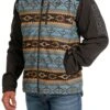 'Cinch' Men's Bonded Jacket - Brown Aztec