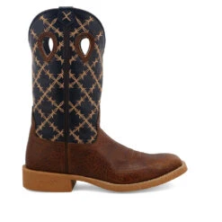 'Twisted X' Men's 12" Tech X Western Square Toe - Rustic Brown/ Navy