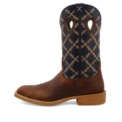 'Twisted X' Men's 12" Tech X Western Square Toe - Rustic Brown/ Navy -Travs Outfitter Store MXTR004.06 4800x4800 L