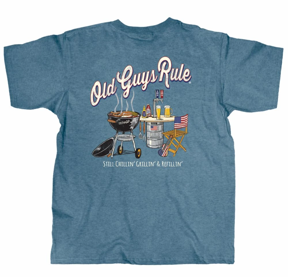 'Old Guys Rule' Men's Still Grillin' Vintage Tee - Heather Indigo 1 'Old Guys Rule' Men's Still Grillin' Vintage Tee - Heather Indigo