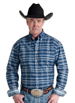 'Panhandle' Men's Amity Print Button Front - Blue