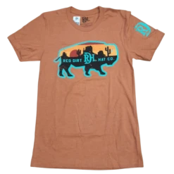 'Red Dirt Hat Company' Men's Bison Billboard Short Sleeve - Rust Orange