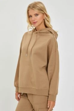 'Risen' Women's Soft Knit Oversize Hoodie - Mocha