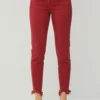 'Risen' Women's High Rise Crop Skinny Jeans - Wine