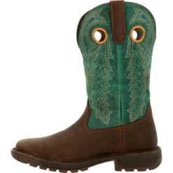 'Rocky' Women's 11" Legacy 32 Western - Brown / Teal -Travs Outfitter Store RKW0342 instep profile