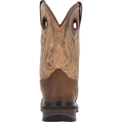 'Rocky' Men's 11" Ram's Horn EH Western Square Toe - Western Dark Brown -Travs Outfitter Store RKW0393 back