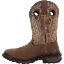 'Rocky' Men's 11" Ram's Horn EH Western Square Toe - Western Dark Brown -Travs Outfitter Store RKW0393 instep profile