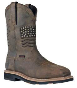 'Hoss Boot' Men's 11" Rancher EH WP Comp Toe - Rushmore Brown -Travs Outfitter Store RUSHMORE SMS BROWN COMP 1L