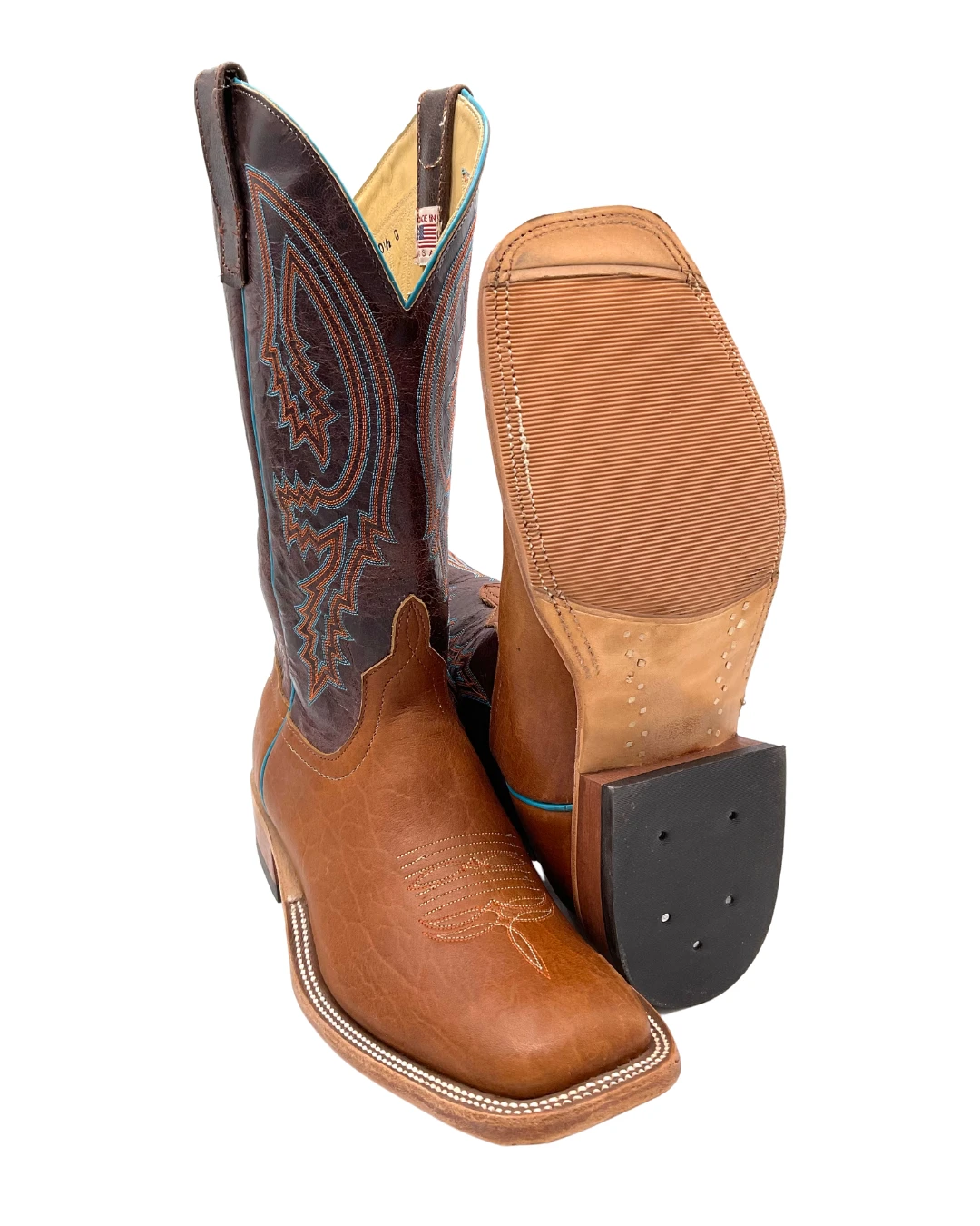 'Anderson Bean' Men's 13" Western Square Toe - Tobacco Yeti / Brass Explosion 3 'Anderson Bean' Men's 13" Western Square Toe - Tobacco Yeti / Brass Explosion - Image 3