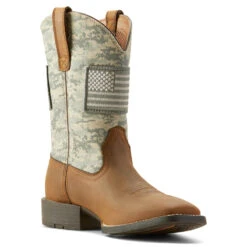 'Ariat' Men's Sport Patriotic Western Square Toe - Camo -Travs Outfitter Store S18 MNS WEST 10023359 medial