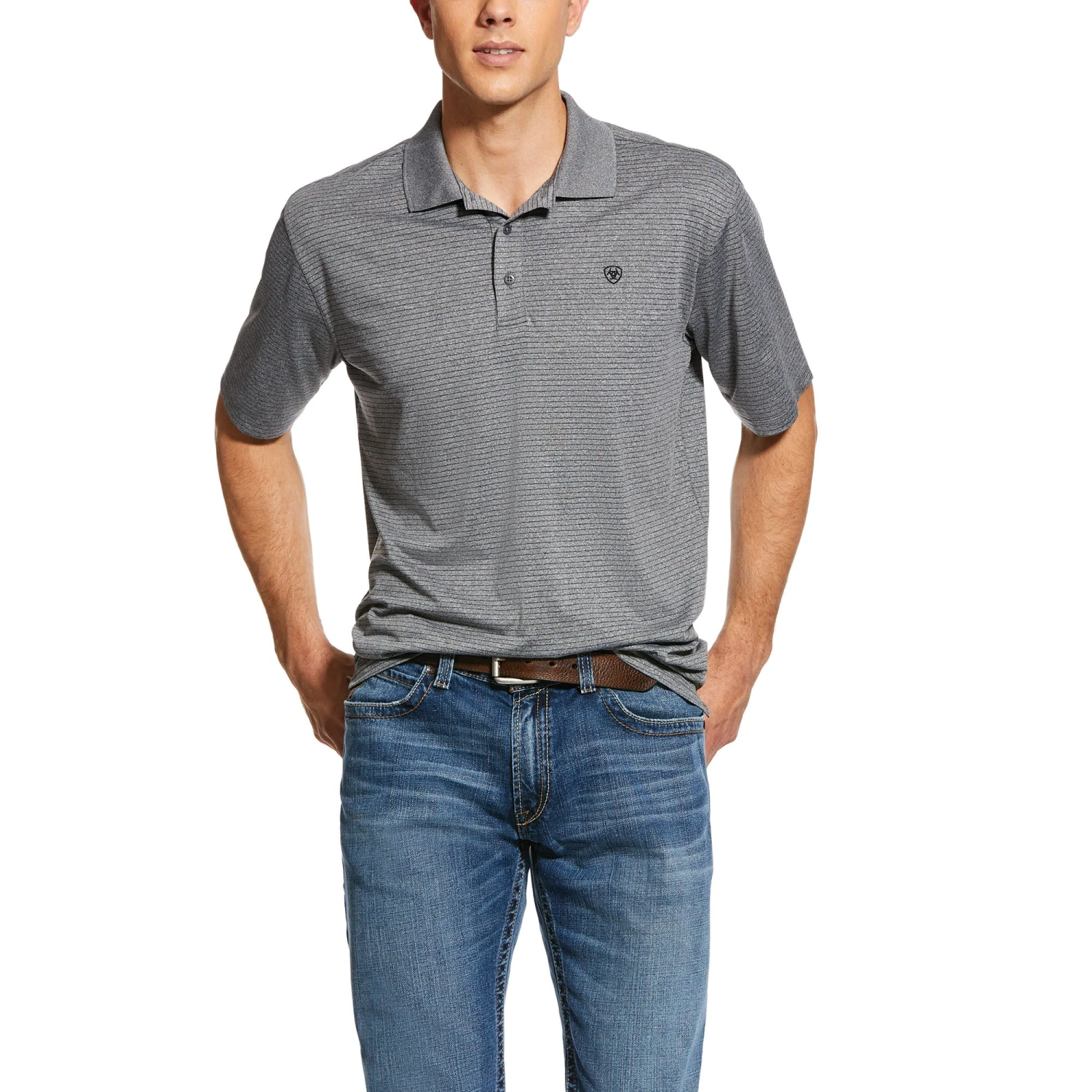 'Ariat' Men's Fade Tek Polo - Black 1 'Ariat' Men's Fade Tek Polo - Black