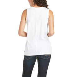 'Ariat' Women's Element Sleeveless Tank - White -Travs Outfitter Store S21 WMS WEST 10035206 back