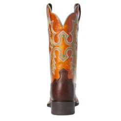 'Ariat' Women's Tombstone Western Square Toe - Hickory -Travs Outfitter Store S21 WMS WEST 10036108 heel