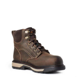 'Ariat' Women's 6" Riveter EH WP Comp Toe - Brown -Travs Outfitter Store S21 WMS WORK 10035773 medial