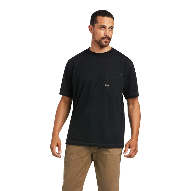 'Ariat' Men's Rebar Workman Reflective Flag Short Sleeve Tee - Black 2 'Ariat' Men's Rebar Workman Reflective Flag Short Sleeve Tee - Black - Image 2