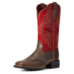 'Ariat' Women's West Bound Square Toe - Sable / Red -Travs Outfitter Store S22 WMS WEST 10040287 3 4 front