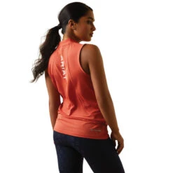 'Ariat' Women's Hailey 1/4 Zip Baselayer - Burnt Sienna -Travs Outfitter Store S23 WMS ENGL 10043373 back