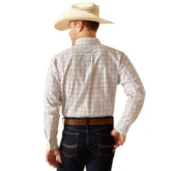 'Ariat' Men's Pro Series Dan Button Down - White -Travs Outfitter Store S24 MNS WEST 10048426 back