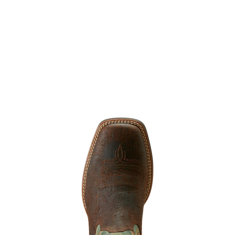 'Ariat' Men's 11" Amos Western Square Toe - Brown / Green 7 'Ariat' Men's 11" Amos Western Square Toe - Brown / Green - Image 7