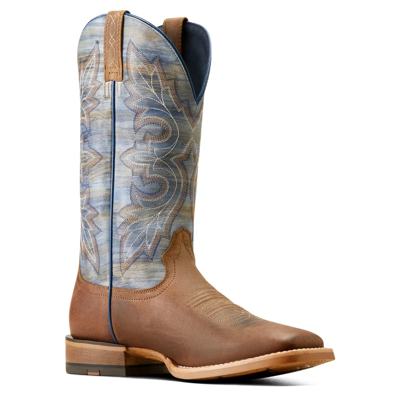 'Ariat' Men's 13" Standout Western Square Toe - Loco Brown / Cloud Blue 4 'Ariat' Men's 13" Standout Western Square Toe - Loco Brown / Cloud Blue - Image 4