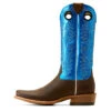 'Ariat' Men's 14" Ringer Cowboy Western Narrow Cutter Toe - Tobacco Toffee / Bright Blue