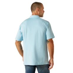 'Ariat' Men's 360 Airflow Polo - Sheltering Sky -Travs Outfitter Store S24 MNS WEST 10051363 back