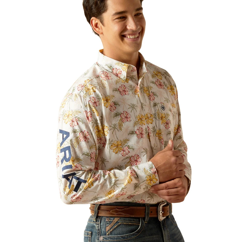 'Ariat' Men's Landon Classic Fit Button Down - Gardenia 2 'Ariat' Men's Landon Classic Fit Button Down - Gardenia - Image 2