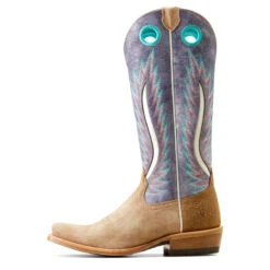 'Ariat' Women's 14" Futurity Fort Worth Western Narrow Cutter Toe - Truly Taupe / Lavender Fields