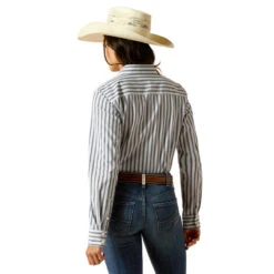 'Ariat' Women's Kirby Wrinkle Resistant Button Down - Baja Stripe -Travs Outfitter Store S24 WMS WEST 10051333 back