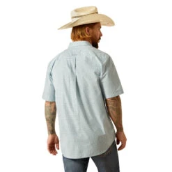 'Ariat' Men's Pro Series Glennie Short Sleeve - Turquoise -Travs Outfitter Store S25 MNS WEST 10054683 back