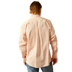 'Ariat' Men's Wrinkle Free Ashton Classic Long Sleeve - Pink -Travs Outfitter Store S25 MNS WEST 10054688 back